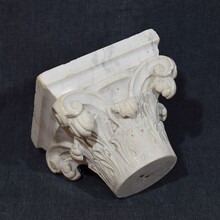 Carved white marble neoclassical capital, France circa 1780-1820