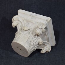 Carved white marble neoclassical capital, France circa 1780-1820