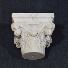 Carved white marble neoclassical capital, France circa 1780-1820