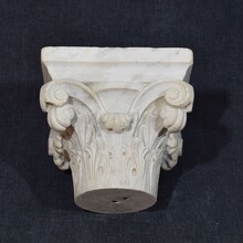 Carved white marble neoclassical capital, France circa 1780-1820