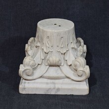 Carved white marble neoclassical capital, France circa 1780-1820