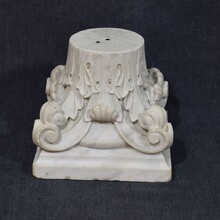 Carved white marble neoclassical capital, France circa 1780-1820