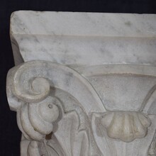 Carved white marble neoclassical capital, France circa 1780-1820