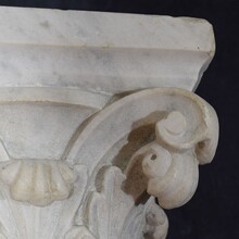 Carved white marble neoclassical capital, France circa 1780-1820