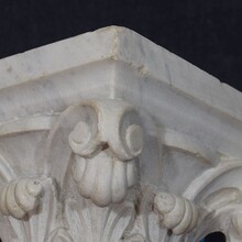 Carved white marble neoclassical capital, France circa 1780-1820