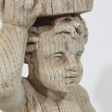Hand carved oak caryatid figure, France circa 1750