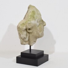 Carved stone head fragment, France circa 1750
