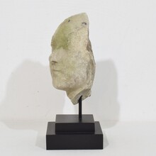 Carved stone head fragment, France circa 1750