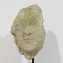 Carved stone head fragment, France circa 1750