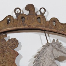 Forged iron folk art baroque tavern sign, France circa 1750