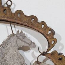 Forged iron folk art baroque tavern sign, France circa 1750