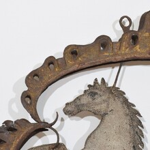 Forged iron folk art baroque tavern sign, France circa 1750