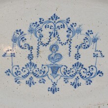 Glazed earthenware Rouen platter, France circa 1750