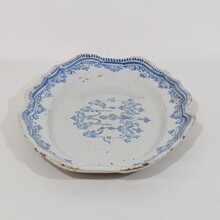 Glazed earthenware Rouen platter, France circa 1750