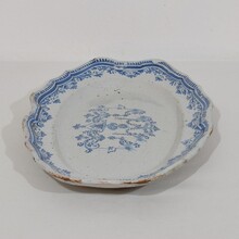 Glazed earthenware Rouen platter, France circa 1750