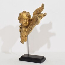 Hand carved baroque winged angel head, Italy circa 1750