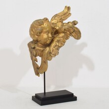 Hand carved baroque winged angel head, Italy circa 1750