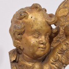 Hand carved baroque winged angel head, Italy circa 1750