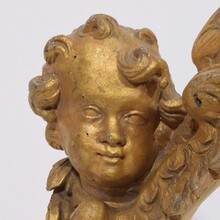 Hand carved baroque winged angel head, Italy circa 1750