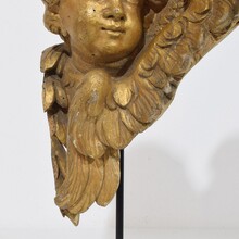 Hand carved baroque winged angel head, Italy circa 1750