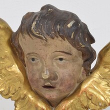 Hand carved baroque winged angel head, France circa 1750