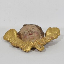 Hand carved baroque winged angel head, France circa 1750