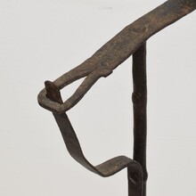 Hand forged iron candleholder, France circa 1700-1750