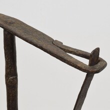 Hand forged iron candleholder, France circa 1700-1750