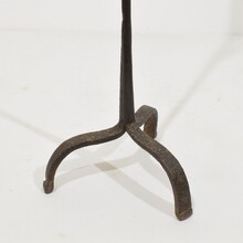 Hand forged iron candleholder, France circa 1700-1750