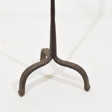 Hand forged iron candleholder, France circa 1700-1750