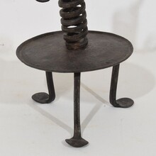 Hand forged rat de cave candleholder, France 18th century