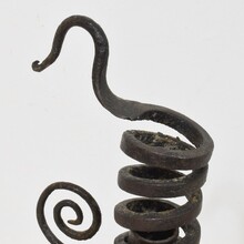 Hand forged rat de cave candleholder, France 18th century