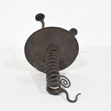 Hand forged rat de cave candleholder, France 18th century