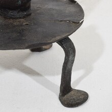 Hand forged rat de cave candleholder, France 18th century