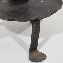 Hand forged rat de cave candleholder, France 18th century