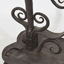 Large hand forged iron rat de cave candleholder, France 18th century