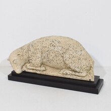 Marble baroque lamb of god fragment, France circa 1750- 1790