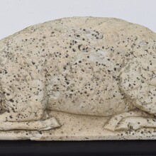 Marble baroque lamb of god fragment, France circa 1750- 1790