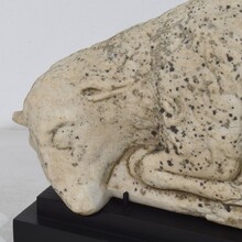 Marble baroque lamb of god fragment, France circa 1750- 1790