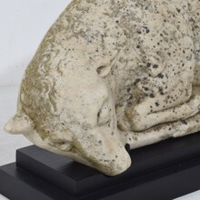 Marble baroque lamb of god fragment, France circa 1750- 1790