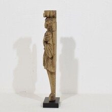 Neoclassical hand carved oak caryatid angel figure, France circa 1780