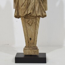 Neoclassical hand carved oak caryatid angel figure, France circa 1780