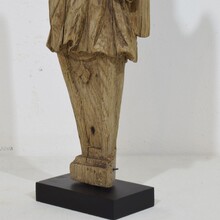 Neoclassical hand carved oak caryatid angel figure, France circa 1780