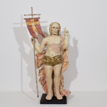 Risen Christ/ resurrection statue with flag, France circa 1750