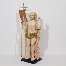Risen Christ/ resurrection statue with flag, France circa 1750