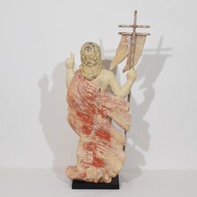 Risen Christ/ resurrection statue with flag, France circa 1750