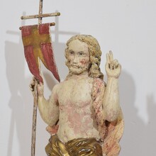 Risen Christ/ resurrection statue with flag, France circa 1750
