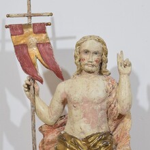 Risen Christ/ resurrection statue with flag, France circa 1750