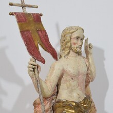 Risen Christ/ resurrection statue with flag, France circa 1750
