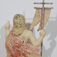 Risen Christ/ resurrection statue with flag, France circa 1750